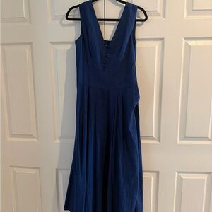 Banana Republic Size 2 Linen Blue Sleeveless Dress